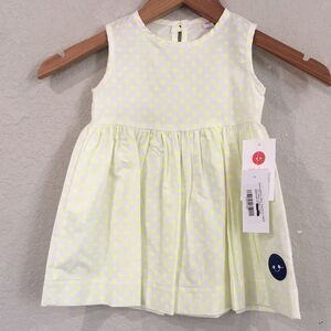 NEW Smiling Button Girls Sz 2T Neon Dots Pinny‎ Dress 100% Cotton